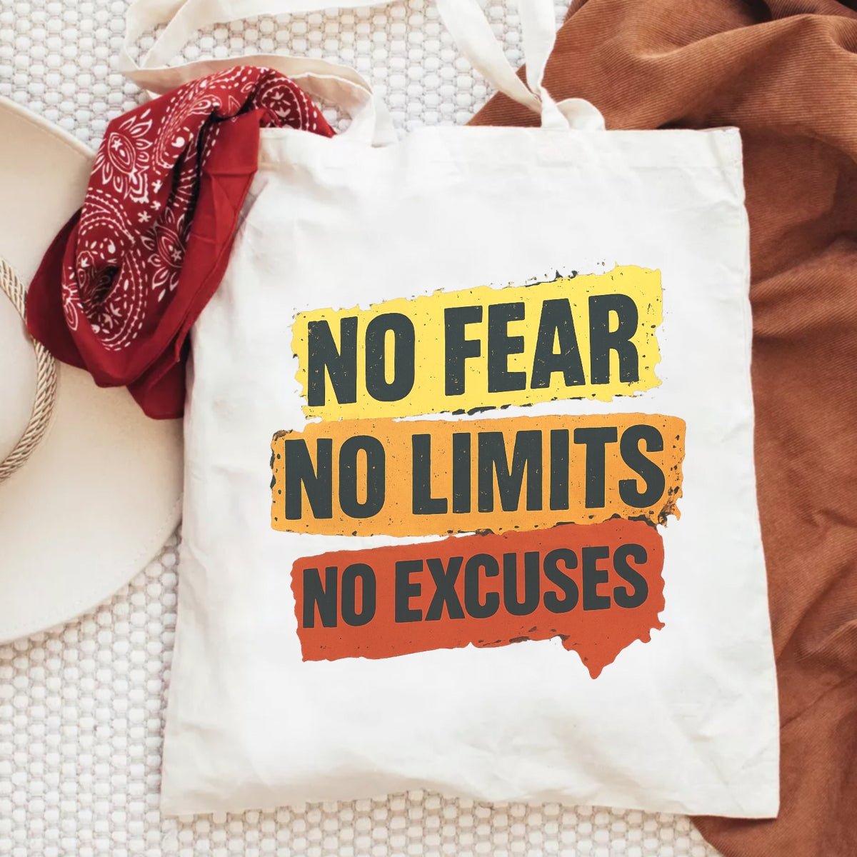 DTF Heat Transfer Iron On Patch ,No Fear No Limits No Excuses , Motivational Graphic for T-Shirts,  Hoodies, Tote Bags
