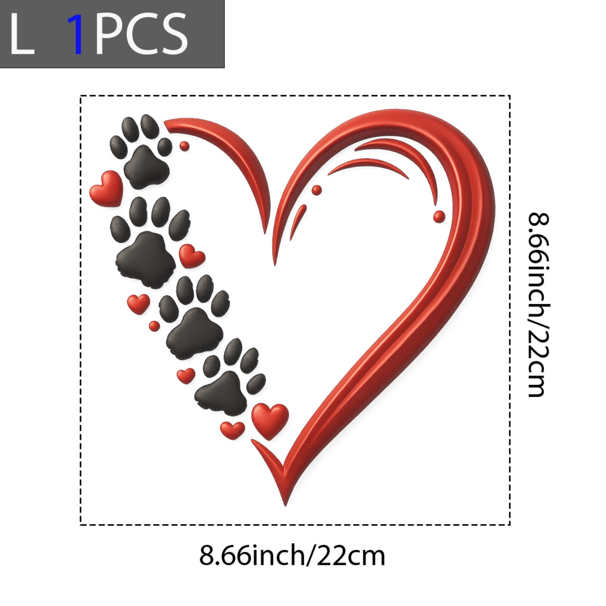 Dog Paw Heart DTF Transfer for T-Shirts ,  Pet Lover Heat Press Iron On Decal , Cute Animal Paw Print Vinyl ,  DIY Apparel Design for all , Ready to Press