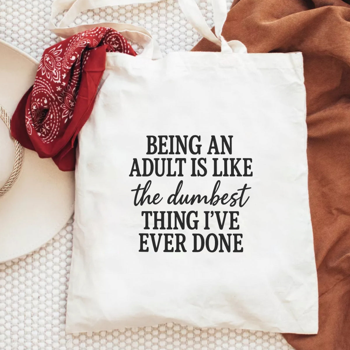 DTF Heat Transfer Iron On Sticker , "Adulting Is The Dumbest Thing" Quote | Adult Humor Art Sticker for T-Shirts, Hoodies, Tote Bags