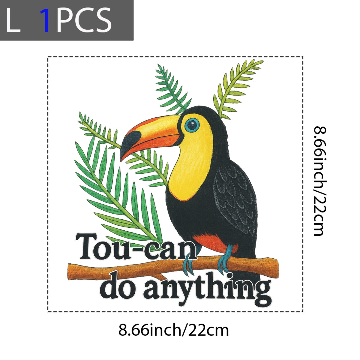 DTF Heat Transfer Iron On Sticker Vibrant Tropical Bird Design for T-Shirt  and Fabric Crafting