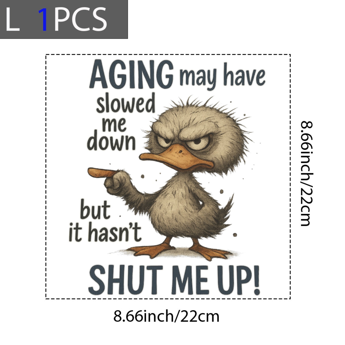 DTF Heat Transfer Iron On Sticker, "I'm Not Old, I'm Just Seasoned", Retro Duck Humor Shirts