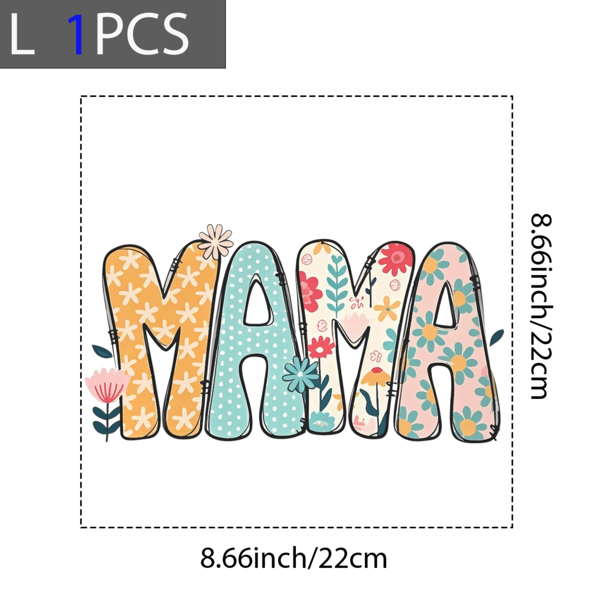 DTF Heat Transfer Iron On Sticker , Floral, Checkered, Mothers Day Gift for T-Shirts, Tote Bags