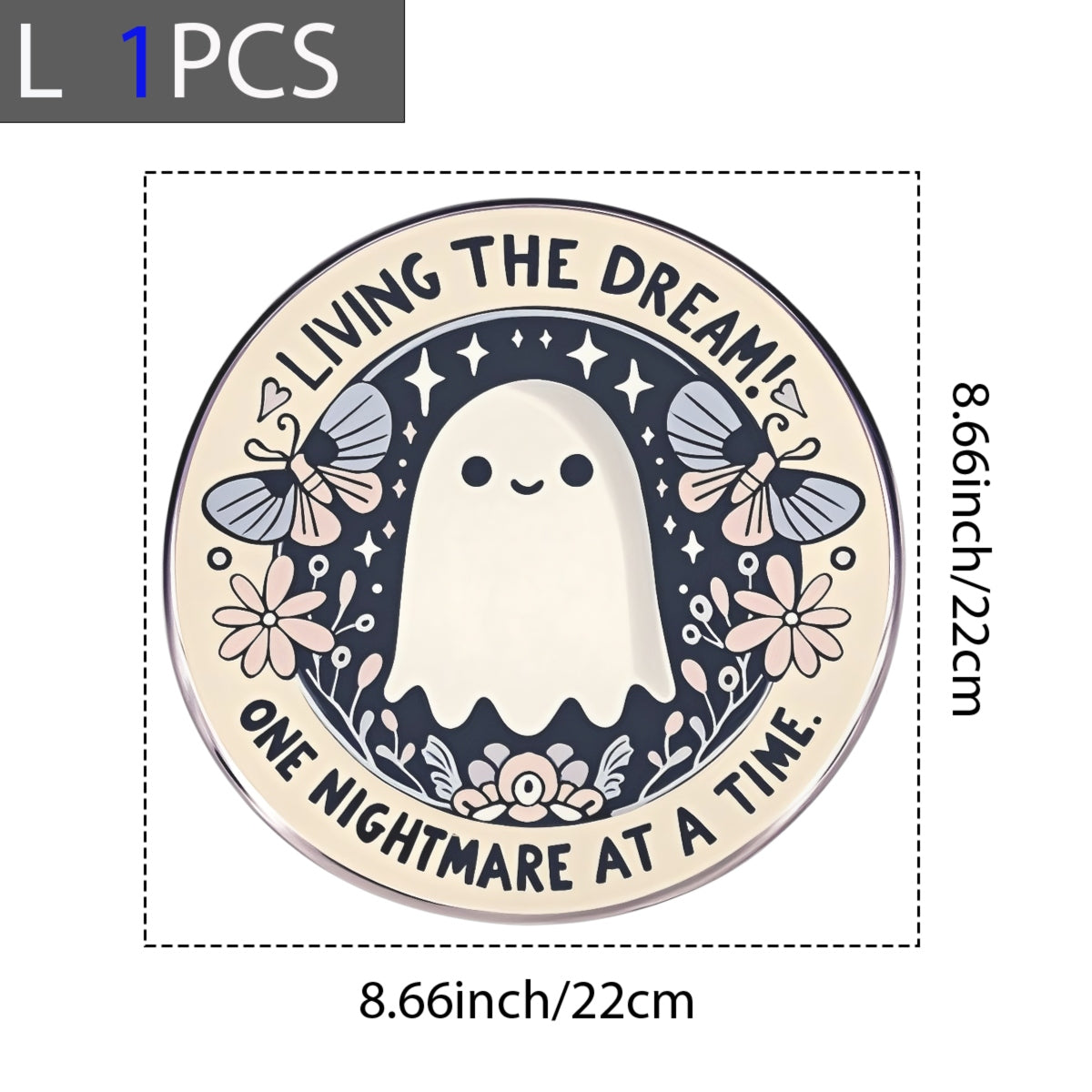 Cute Ghost DTF Iron-On Transfer Sticker,Pastel Starry Design with Butterflies & Flowers , Halloween  Decor for Tote Bags, Hoodies