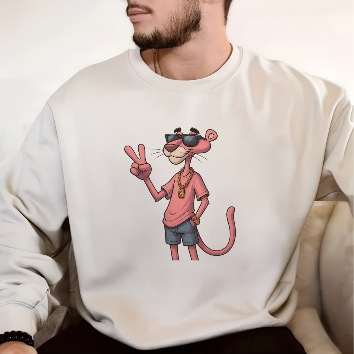 DTF Heat Transfer Iron On Sticker,  Cool Panther Cartoon Character Stickers for T-Shirts and Jeans