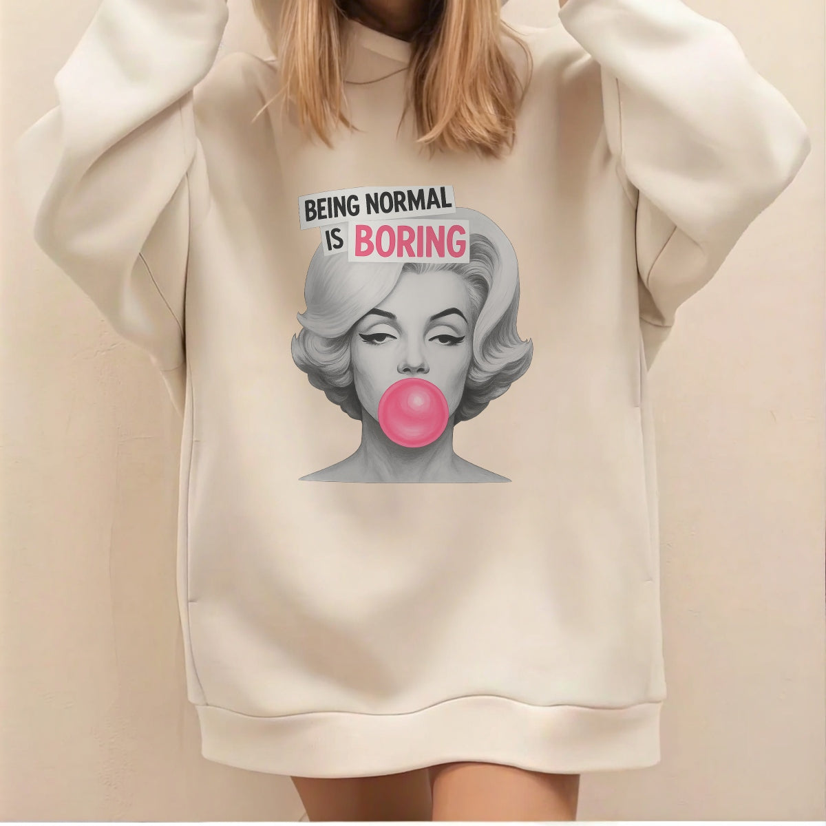 "Normal Is Boring" Iron-On Transfer Sticker, Vintage Inspired, DIY Heat Press Decal for T-Shirts