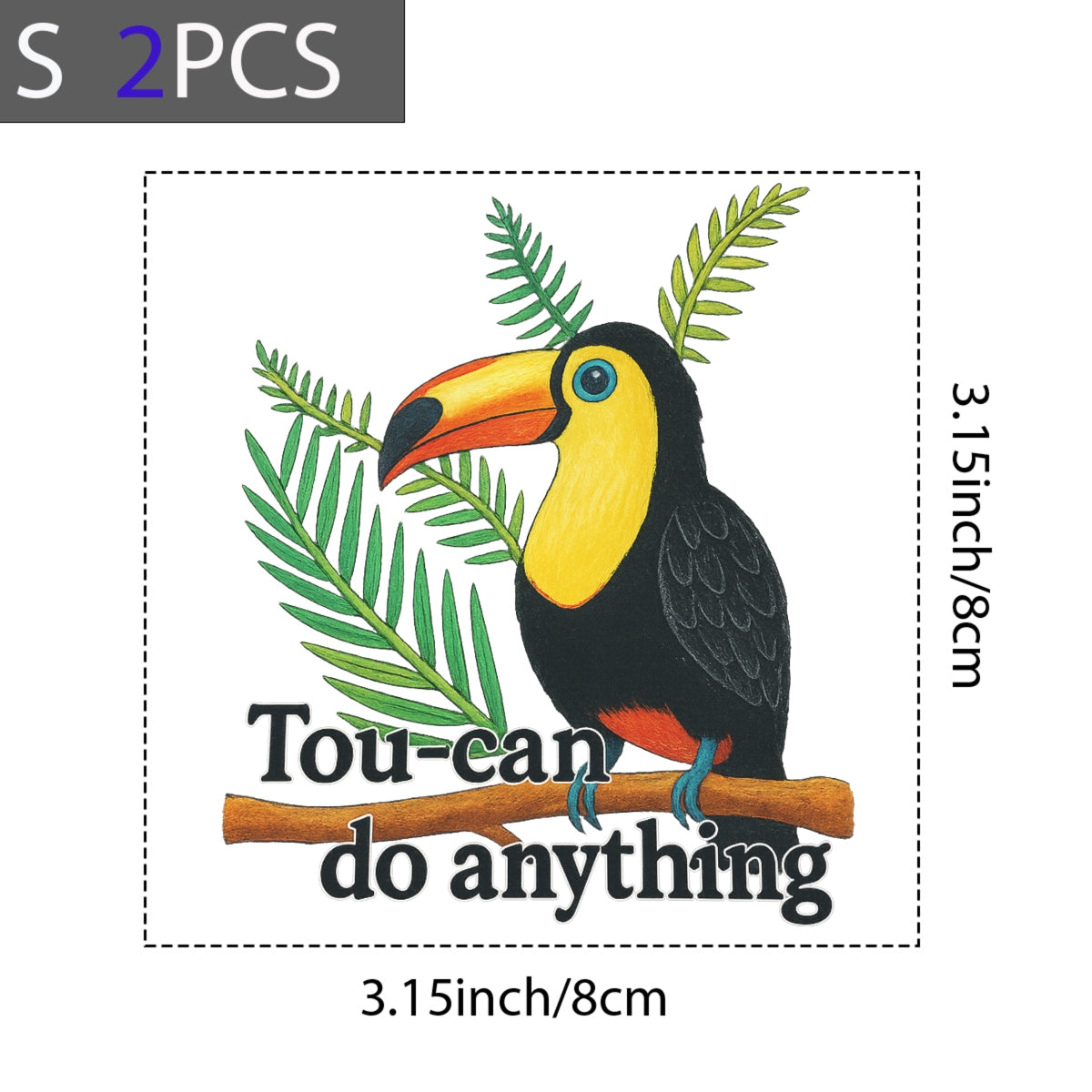 DTF Heat Transfer Iron On Sticker Vibrant Tropical Bird Design for T-Shirt  and Fabric Crafting