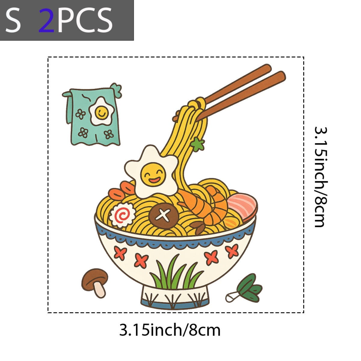 DTF Heat Transfer Iron On Sticker , Ramen Art Decals ,  Foodie Culture Apparel & Home Decor , Heat-Resistant Vinyl for T-Shirts Bags , Kawaii Asian Cuisine Design , DIY Craft Supplies , Anime Style Food Stickers