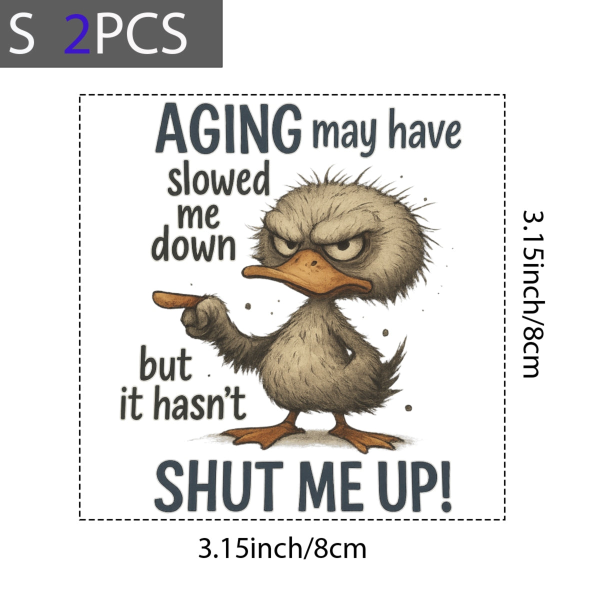 DTF Heat Transfer Iron On Sticker, "I'm Not Old, I'm Just Seasoned", Retro Duck Humor Shirts