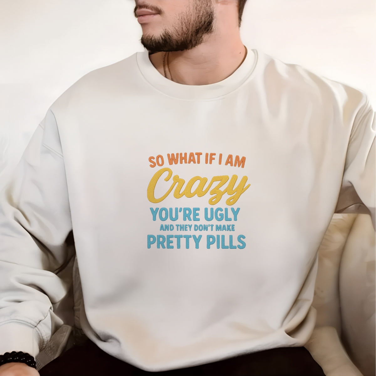 DTF Heat Transfer Iron On Sticker , "SO WHAT IF I AM Crazy" Sassy Quote Graphic ,Viral Social Media Decal for T-Shirts, Hoodies, Tote Bags