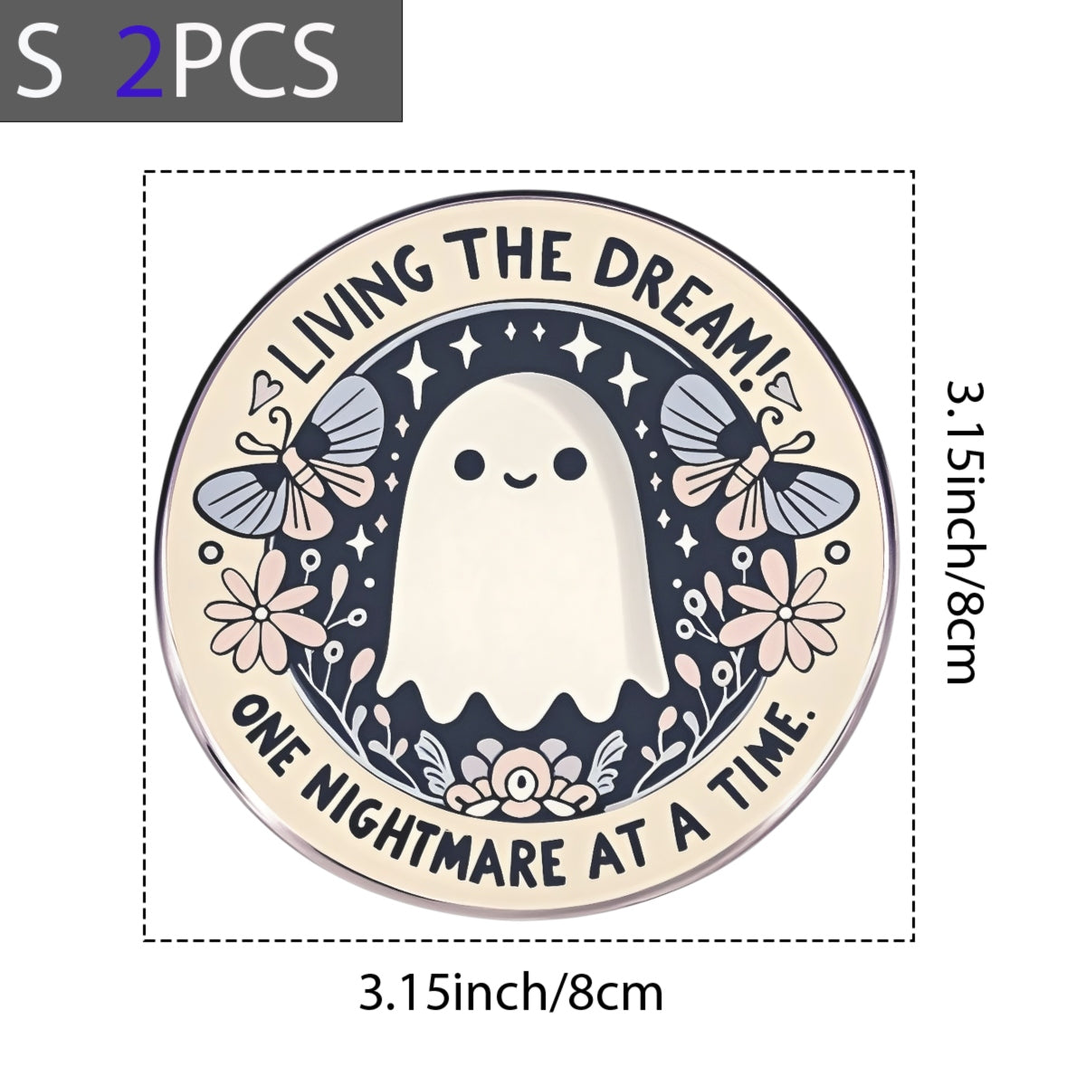 Cute Ghost DTF Iron-On Transfer Sticker,Pastel Starry Design with Butterflies & Flowers , Halloween  Decor for Tote Bags, Hoodies