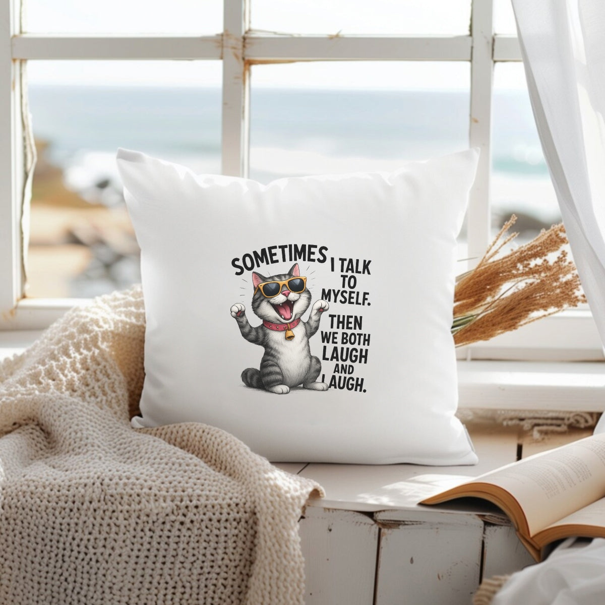 DTF Heat Transfer Iron On Sticker, Funny Cat Self,Talk Sticker for DIY Clothing Jeans Bags Shoes