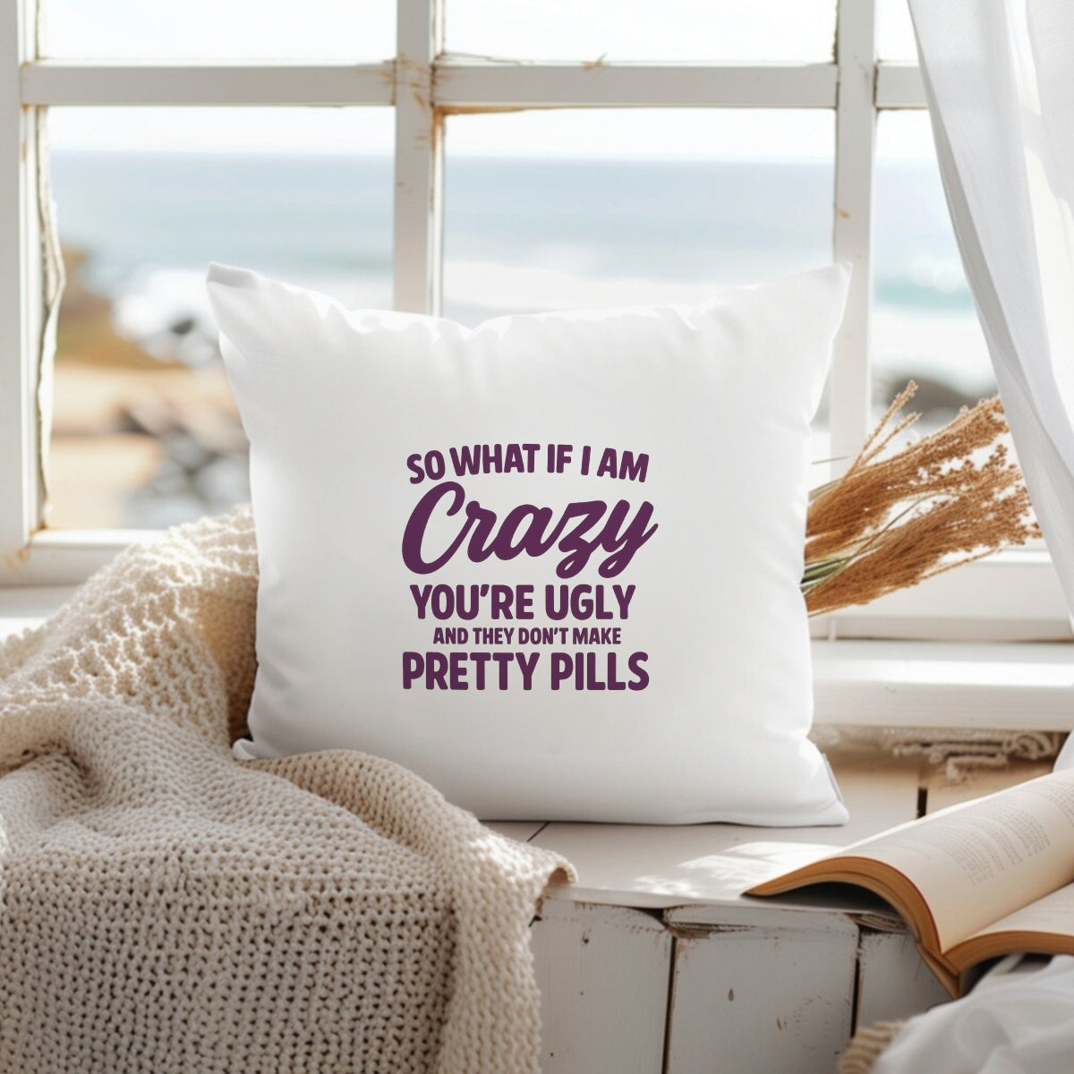 DTF Heat Transfer Iron On Sticker , "SO WHAT IF I AM Crazy" Sassy Quote Graphic ,Viral Social Media Decal for T-Shirts, Hoodies, Tote Bags