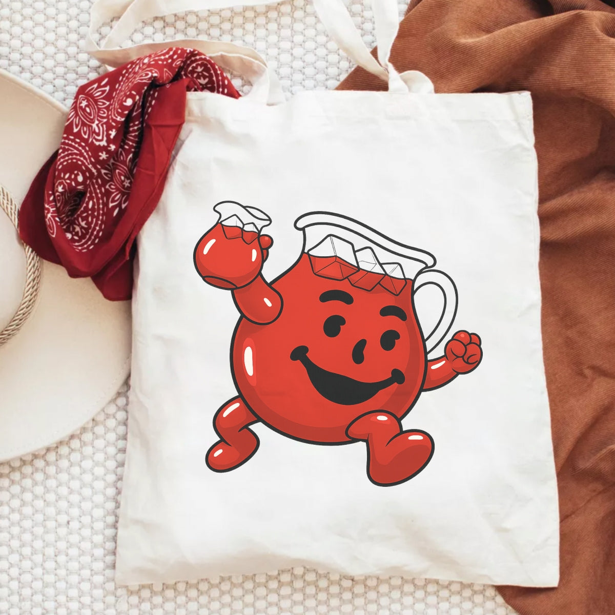Funny Kool-Aid Man Iron-On Heat Transfer Sticker , Retro Cartoon Graphic Decal for DIY T-Shirts, Hoodies, Bags , Washable and Easy to Apply Vinyl Patch for all”