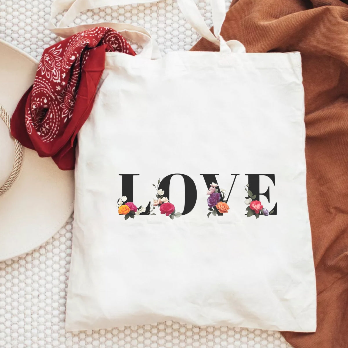 LOVE Floral DTF Transfer for T-Shirts , Romantic Waterproof Heat Press Iron-On Patch for DIY Valentine's Day,  Wedding,  Anniversary,  Aesthetic Graphic Tees, Trendy Apparel Decoration