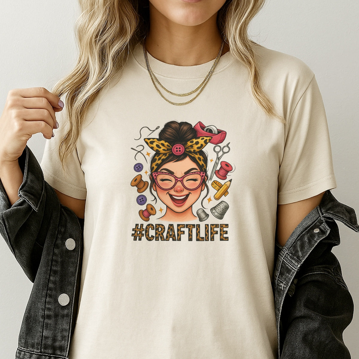 "CRAFT LIFE" DTF Transfers | Edgy Applique Patches for Streetwear & Home Textiles | Bold Graphic Art Style | High-Definition Color Retention | Reusable DIY Decor Solution