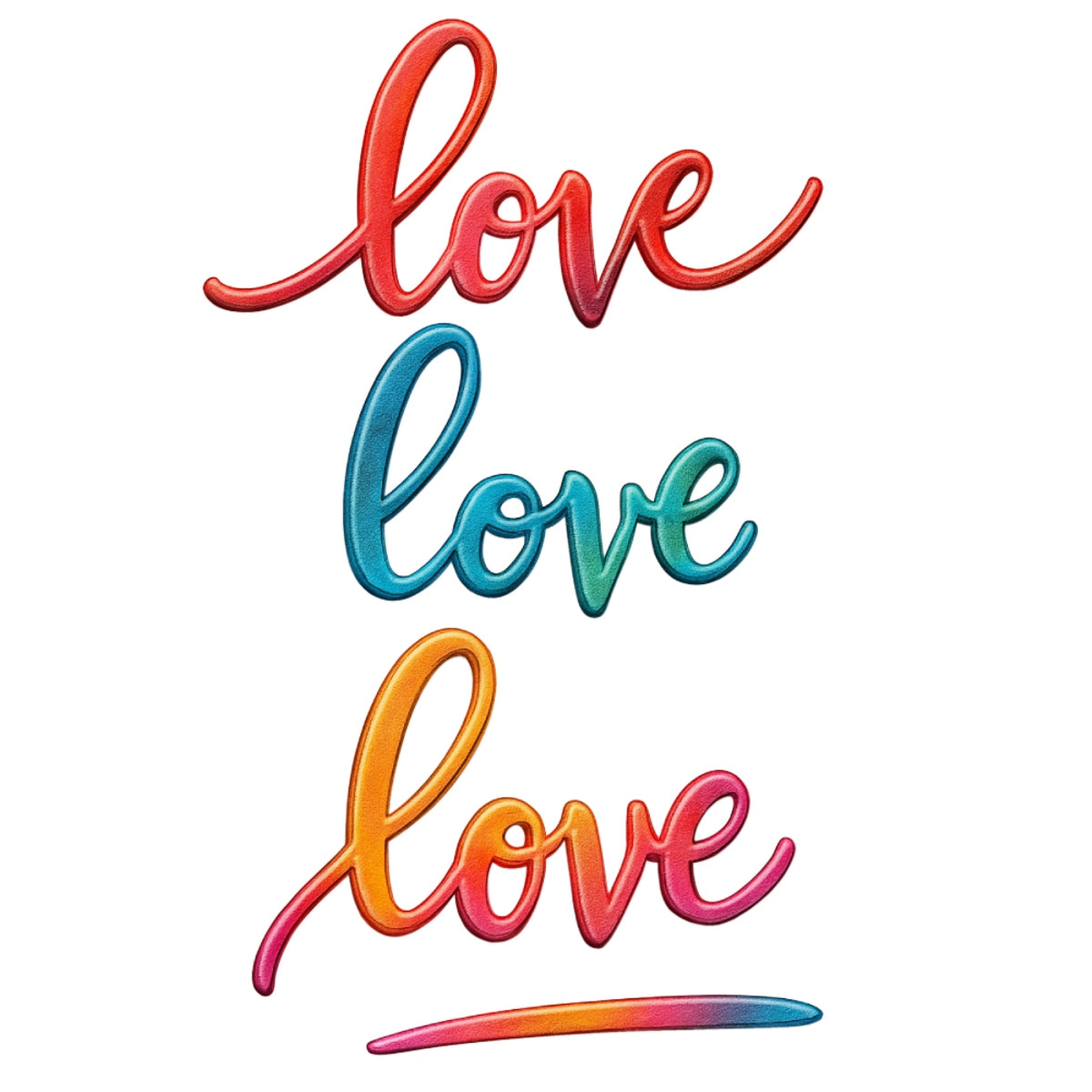 3D LOVE Iron-On Transfer Patch,Colorful Gradient Heat Press Decal for DIY T-Shirts, Hoodies & Gifts