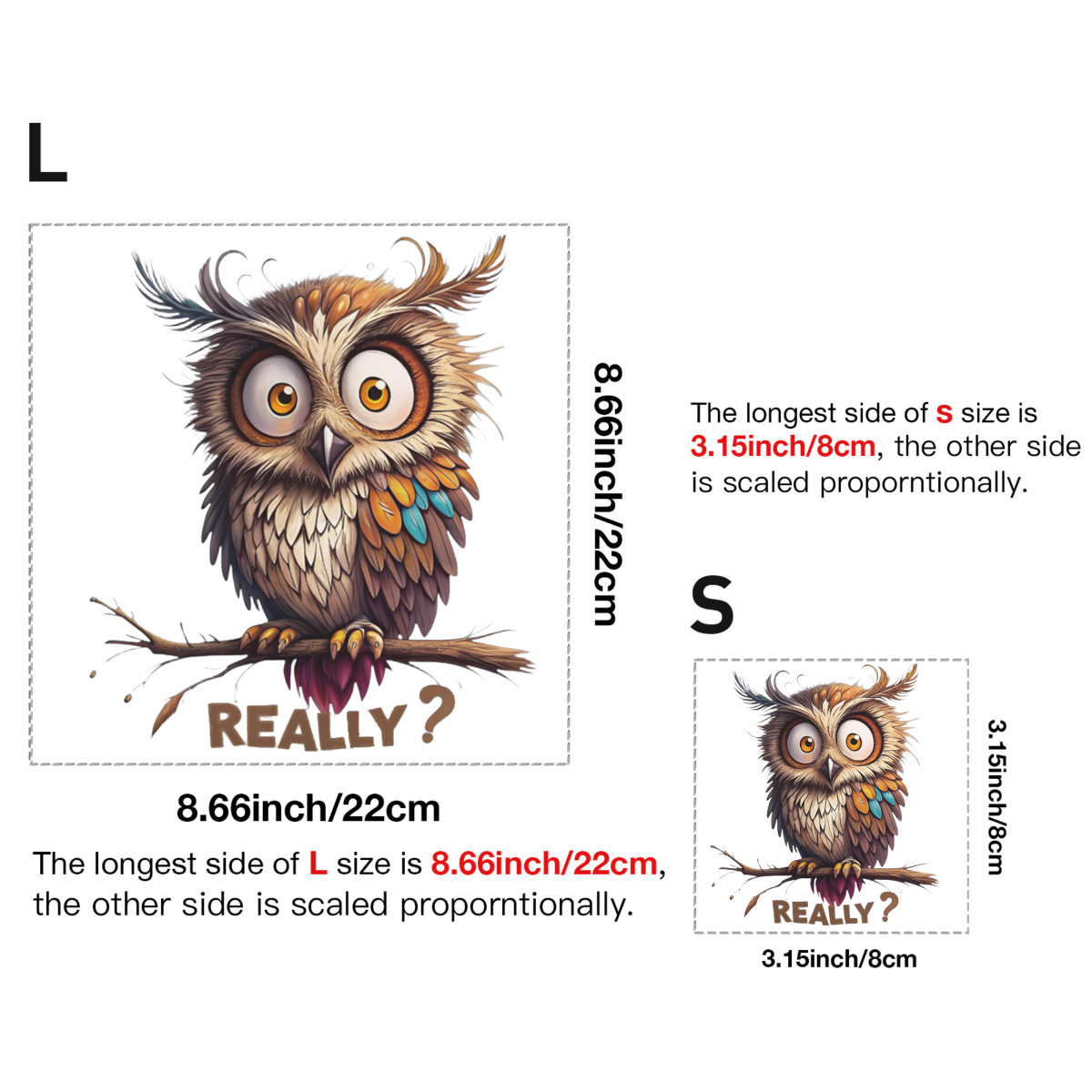 Big-Eyed Owl DTF Transfer