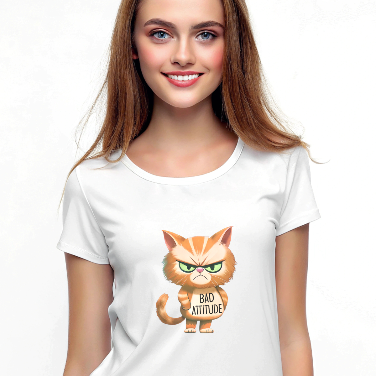 Bad Cat Attitude DTF Transfers | Edgy Applique Patches for Streetwear & Home Textiles | Bold Graphic Art Style | High-Definition Color Retention | Reusable DIY Decor Solution