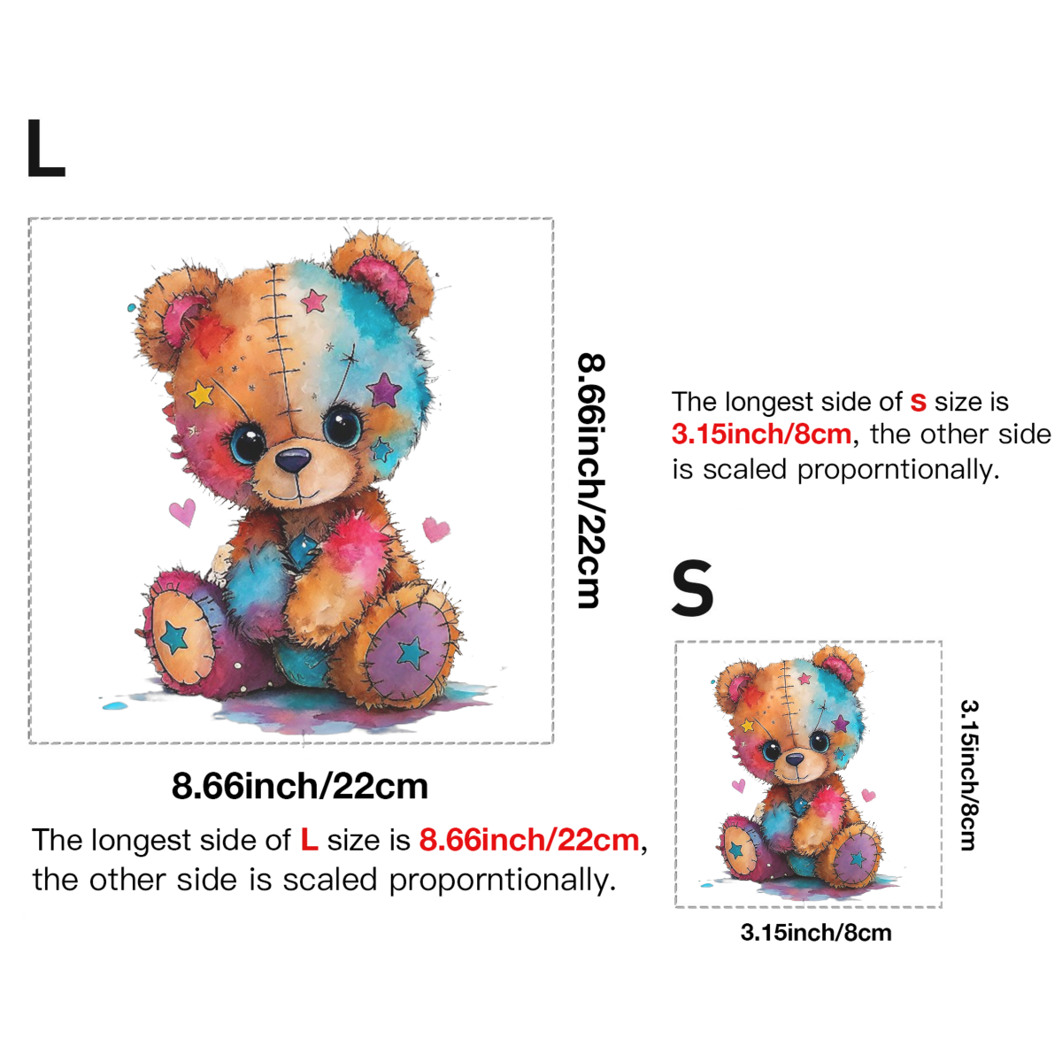 Colorful Bear DTF Transfers ,  Ultra-Soft Fabric Fusion Technology , Crack-Resistant Coating,  Long-Lasting Garment Adhesion