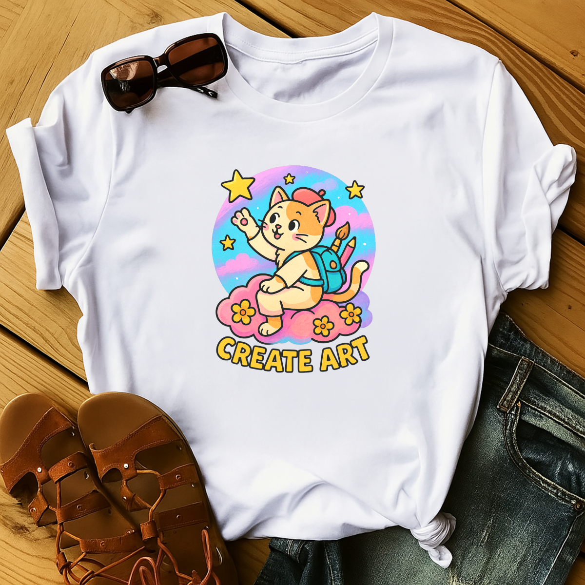 Little Explorer DTF Iron On Transfers for T-Shirts,Cute Astronaut, Cat Artist, and Starry Sky Boy Designs, Heat Press Ready DIY Patches for Clothes, Tote Bags, Hoodies