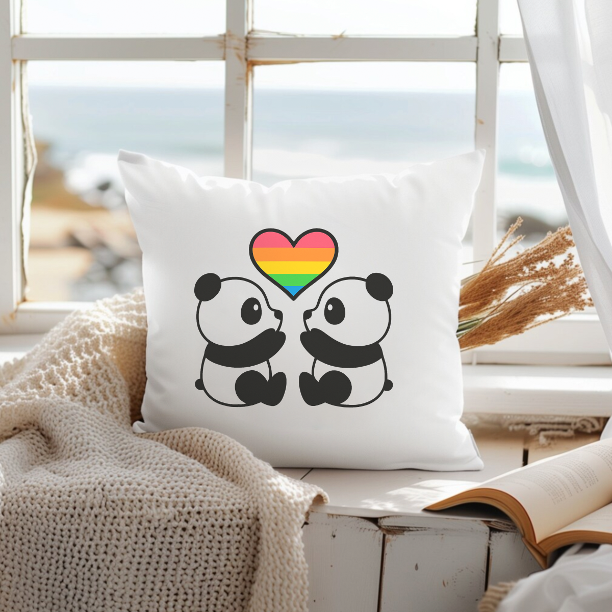 Colorful Heart Panda Iron-On Stickers ,Multi-Surface Heat Transfer Decals for Hoodies, Bags , Washable and Durable with Cute Spring Theme , Endless DIY Crafting Options