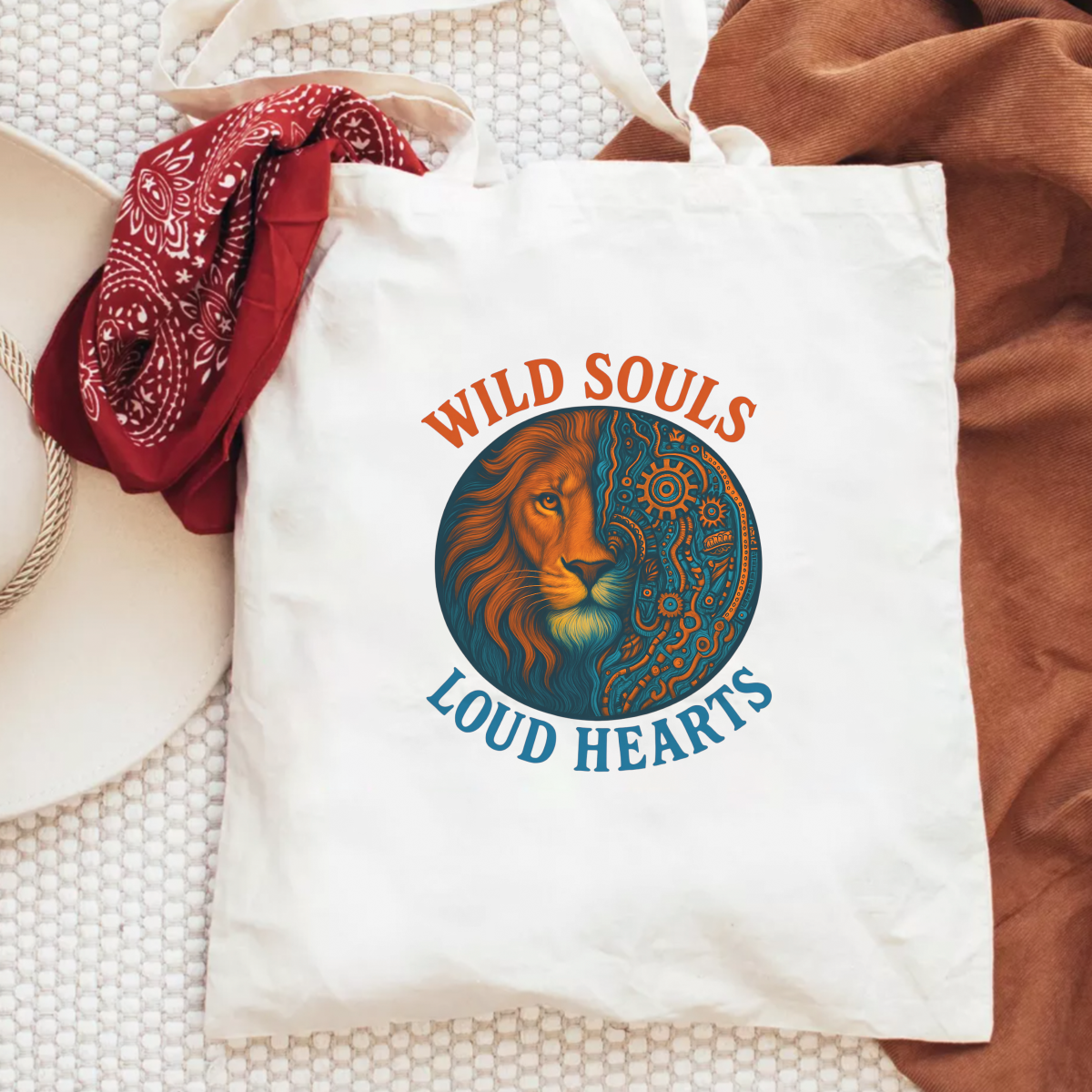 Wild Soul Lion DTF Iron-On Transfer, Steampunk Mechanical Animal Patch for T-Shirts, Hoodies, Jackets, Loud Heart Boho Punk Y2K Heat Press Decal
