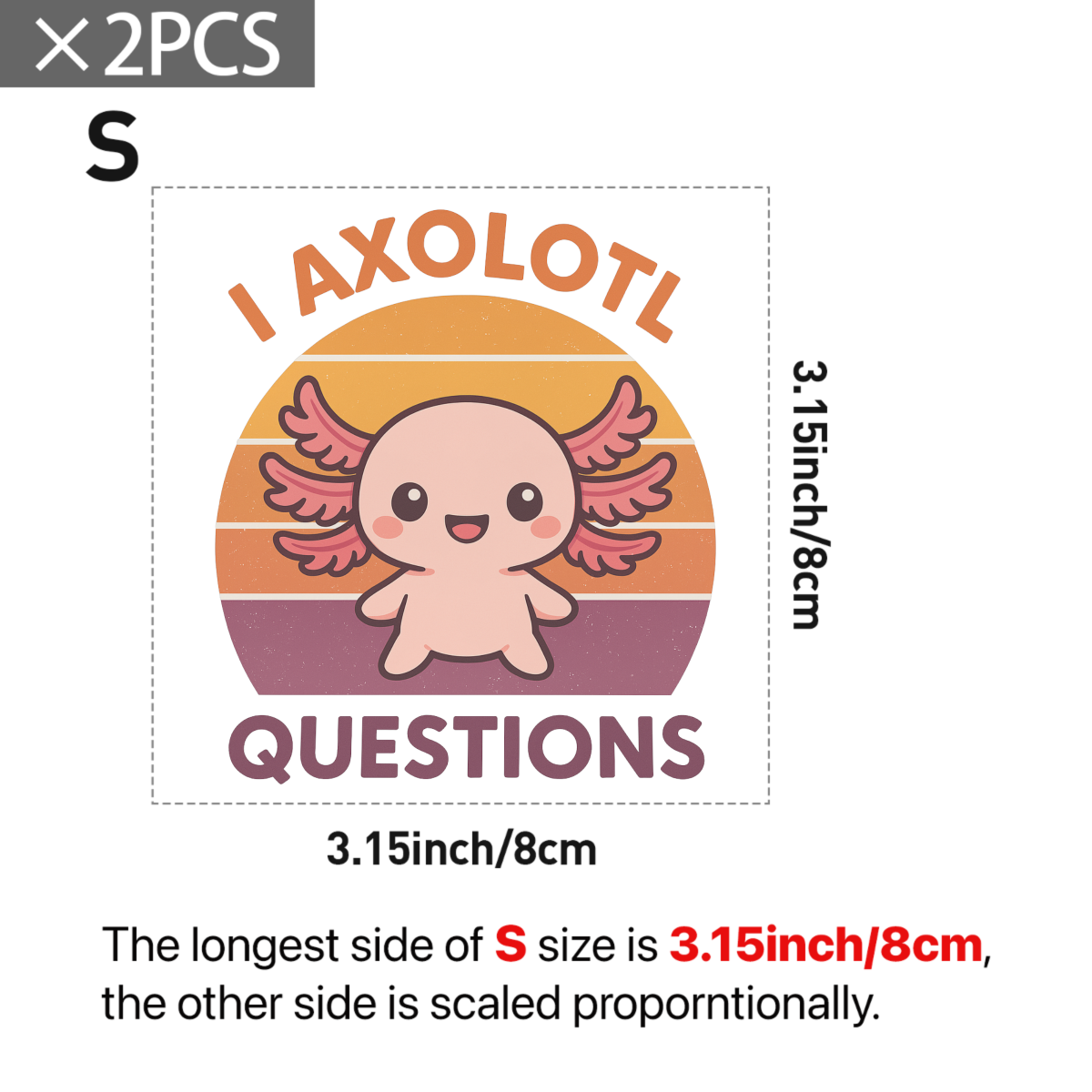 Cute Axolotl Print for Girl Heat Transfer Pattern Iron On Patch, Washable Stamp Label Badge Logo, For Clothing, T-shirt, Pillow, Bag DIY - Perfect Gift for Crafters & DIY Enthusiasts