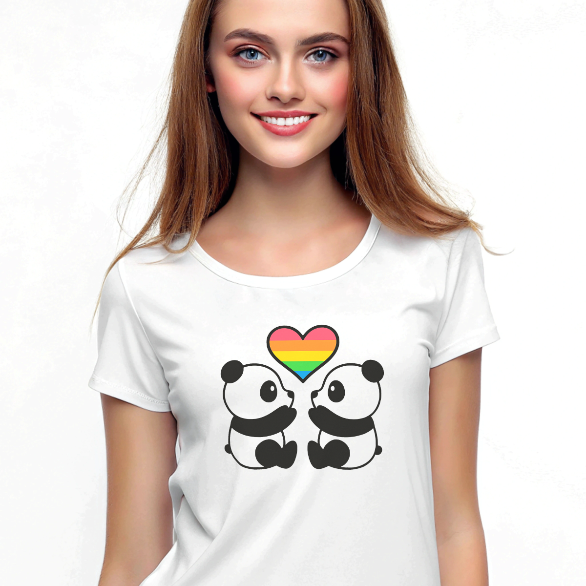 Colorful Heart Panda Iron-On Stickers ,Multi-Surface Heat Transfer Decals for Hoodies, Bags , Washable and Durable with Cute Spring Theme , Endless DIY Crafting Options