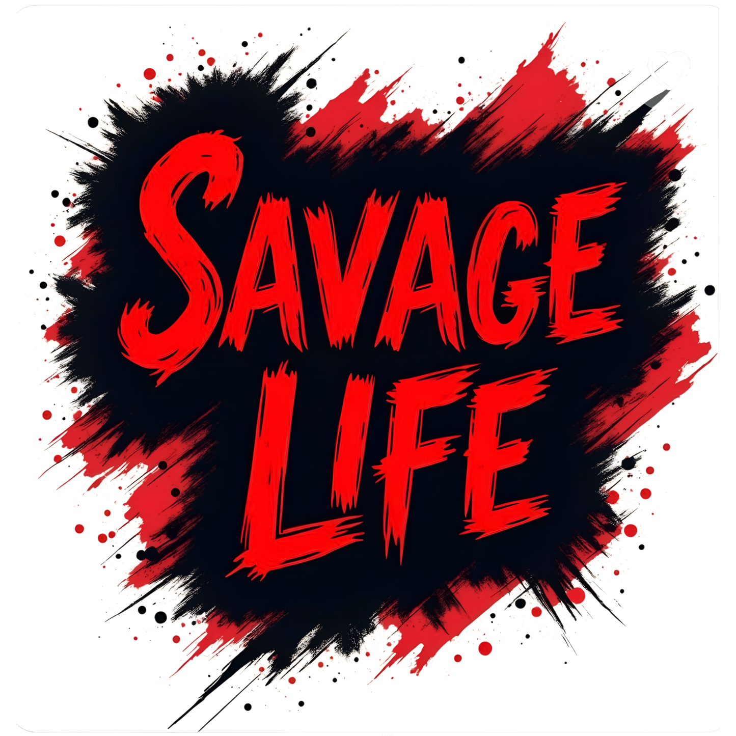 DTF Heat Transfer Iron On Sticker, Edgy SAVAGE LIFE Text Graphic, For Streetwear And Bold Lifestyle Events