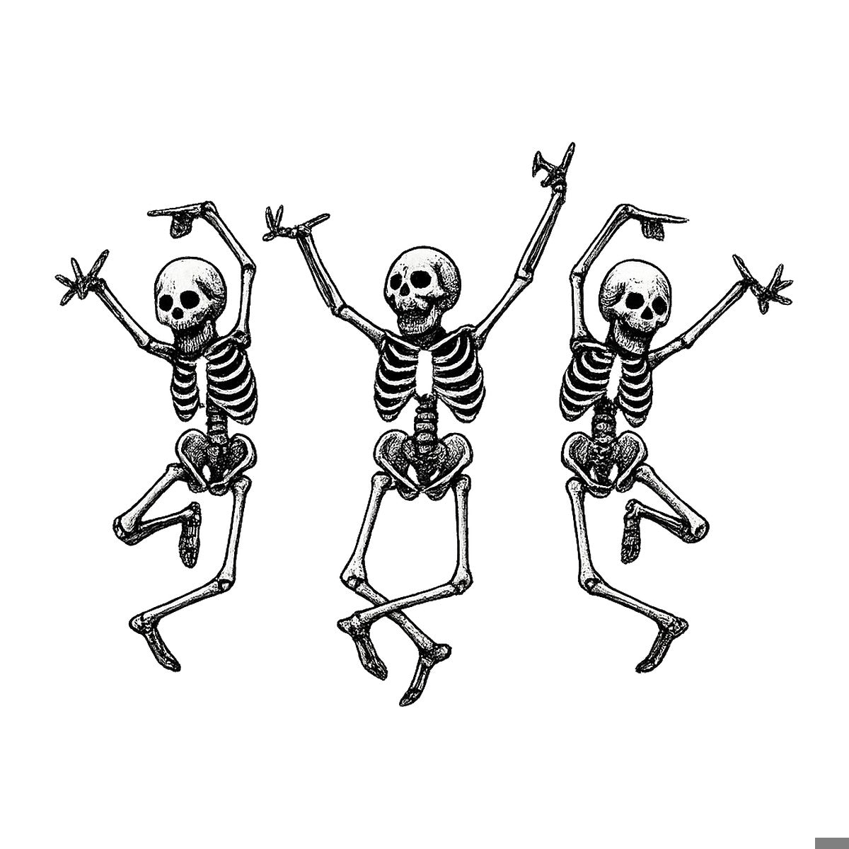 DTF Heat Transfer Iron On Sticker Dancing Skeletons Graphic for Halloween Decorations DIY T Shirts Hoodies and Home Decor - 1