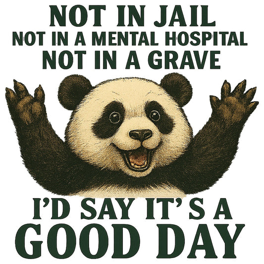 DTF Heat Transfer Iron On Sticker Happy Panda with Positive Quote Graphic for DIY T Shirts Hoodies Tote Bags and Home Decor - 1