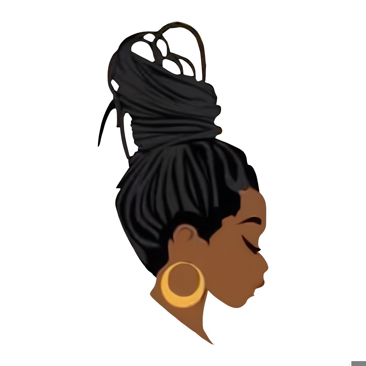 DTF Heat Transfer Iron On Sticker African American Woman Portrait with Bold Earrings for Apparel Bags Jackets Home Decor and Fall Fashion - 1
