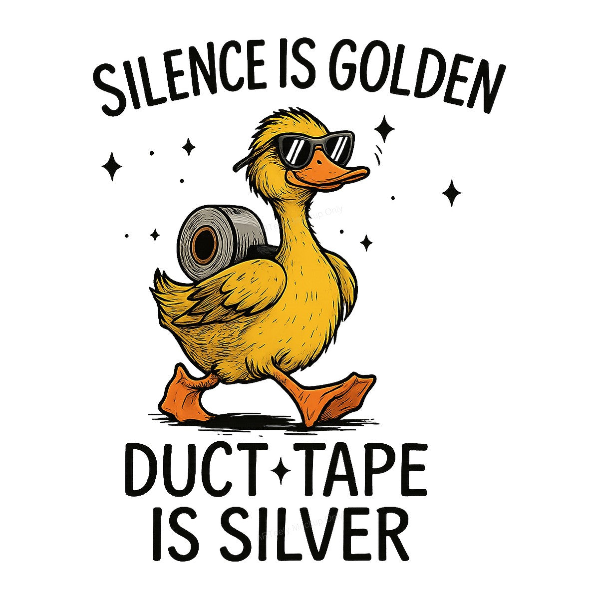 DTF Heat Transfer Iron On Sticker Iron On Transfers for T Shirts Funny Duck with Sunglasses and Duct Tape Quirky Apparel Decor Local Warehouse - 1
