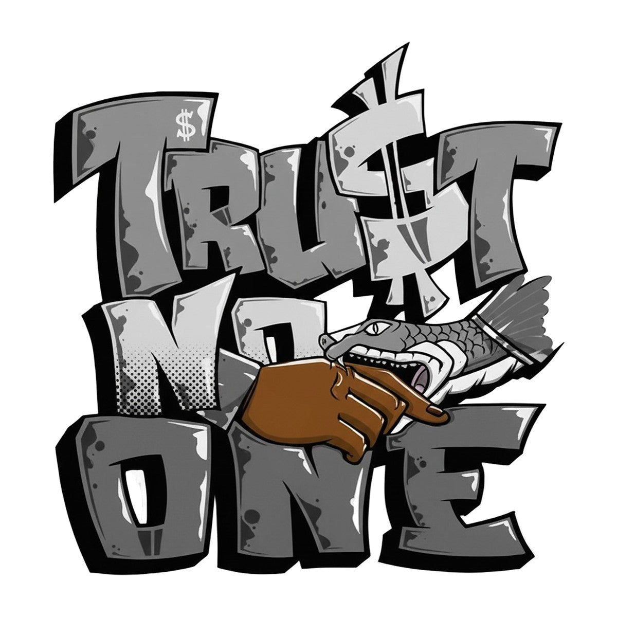DTF Heat Transfer Iron On Sticker Trust No One Bold Graffiti Art for Halloween Party Favors T Shirts Hoodies Bags and Home Decor - 1