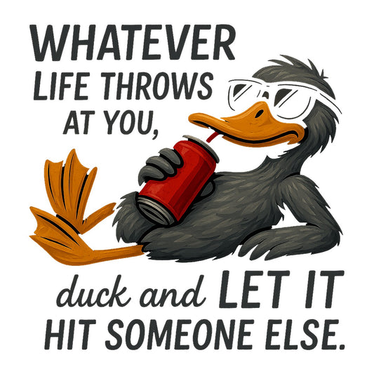 DTF Heat Transfer Iron On Sticker Relaxed Duck with Soda Can Funny Quote for T Shirts Hoodies Tote Bags Aprons Home Decoration and Family Celebration - 1