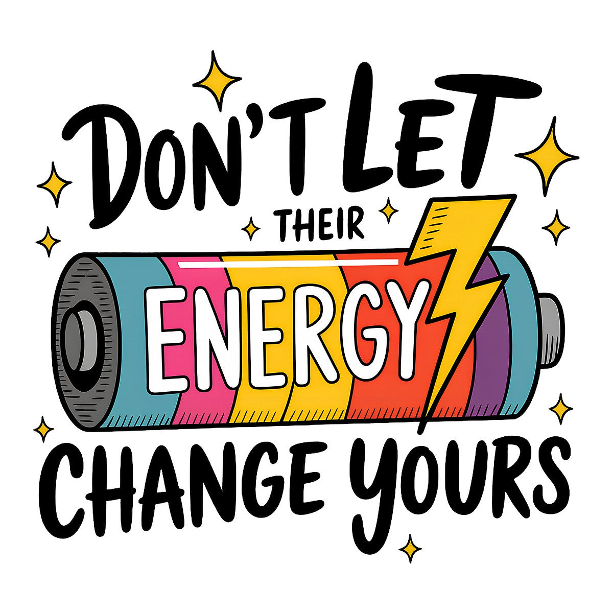 DTF Heat Transfer Iron On Sticker Vibrant Battery Energy Graphic for Motivational T Shirts Hoodies Bags and Home Decor - 1