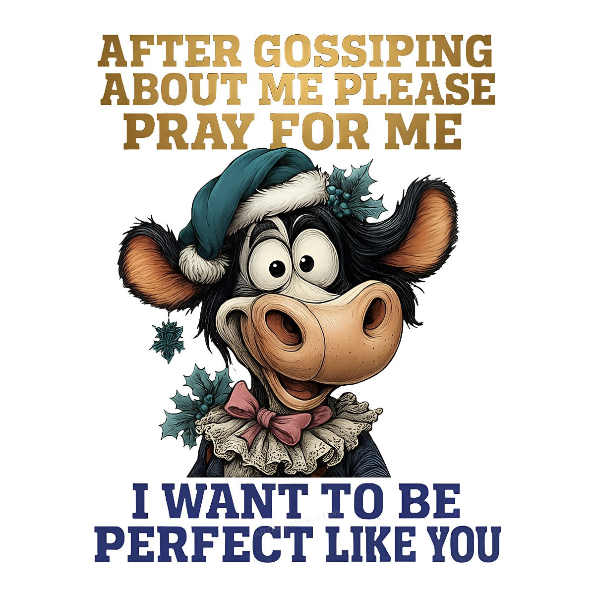 DTF Heat Transfer Iron On Sticker Iron On Transfers for T Shirts Funny Cow Cartoon Character Inspired Design Christmas Holiday Theme Local Warehouse - 1