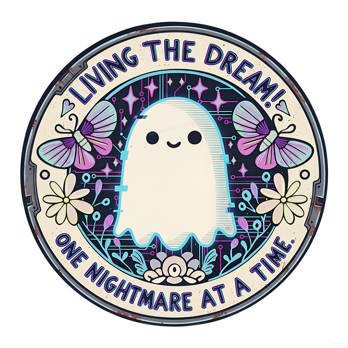 DTF Heat Transfer Iron On Sticker Iron On Transfers for T Shirts Cute Ghost with Butterflies and Flowers Halloween Decorations Local Warehouse - 1