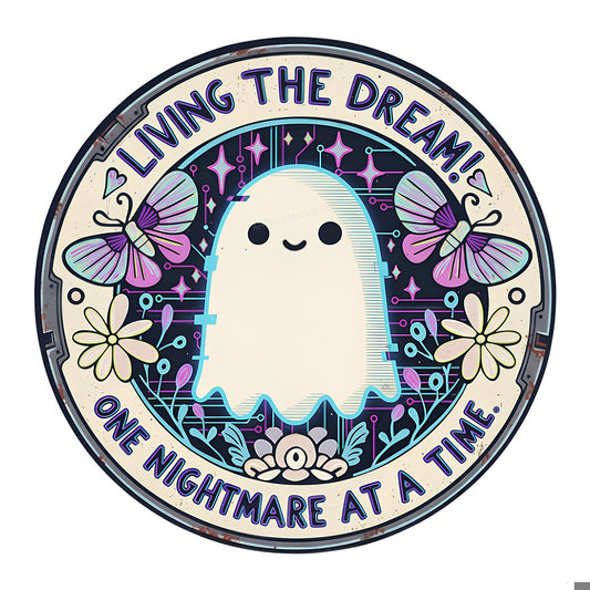 DTF Heat Transfer Iron On Sticker Iron On Transfers for T Shirts Cute Ghost with Butterflies and Flowers Halloween Decorations Local Warehouse - 1