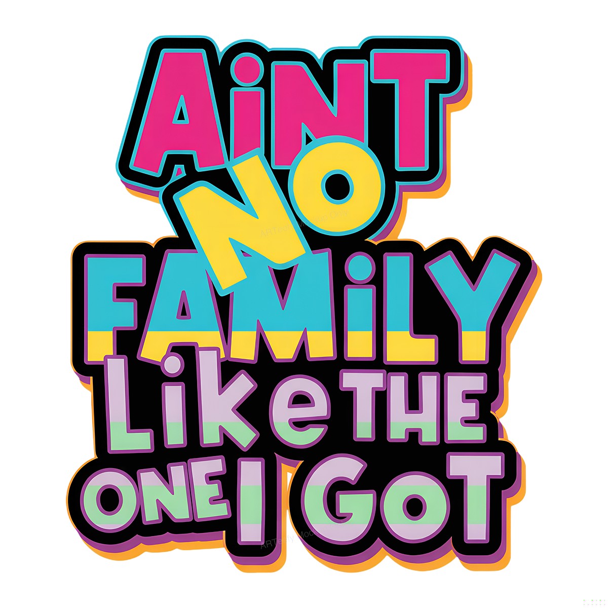 DTF Heat Transfer Iron On Sticker DTF Transfers Ready to Press Colorful Family Quote Design for T Shirts Hoodies Local Warehouse - 1
