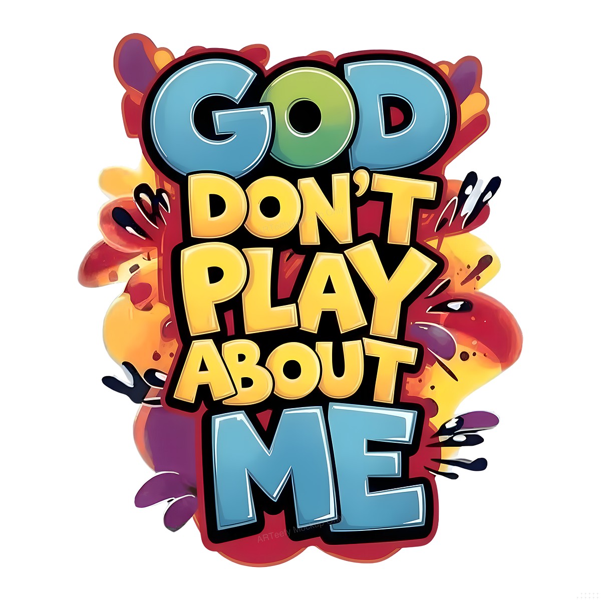 DTF Heat Transfer Iron On Sticker DTF Transfers Ready to Press Bold Colorful God Inspired Lettering for T Shirts Hoodies Local Warehouse - 1