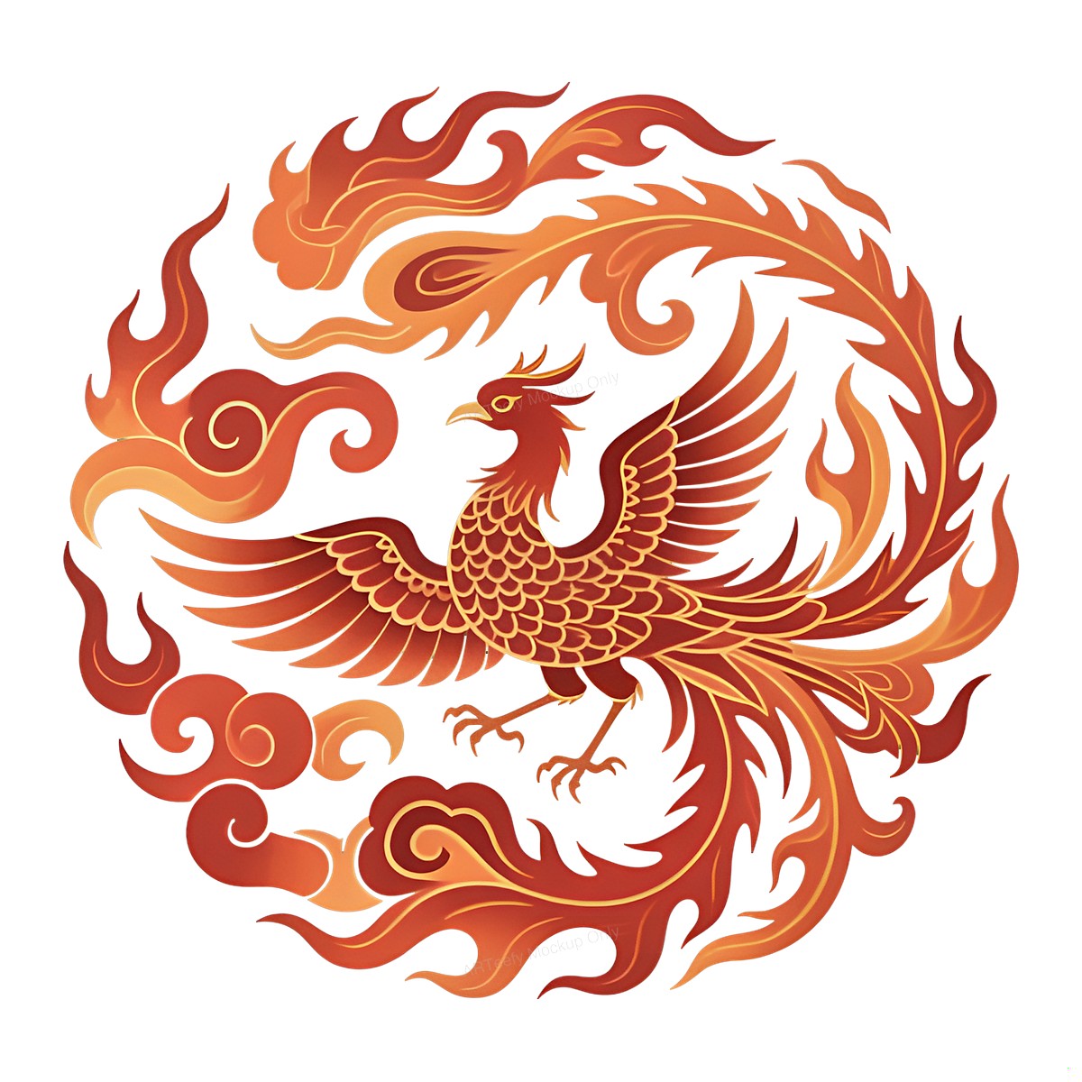 DTF Heat Transfer Iron On Sticker Fiery Phoenix Design for Creative Apparel Decoration Local Warehouse - 1