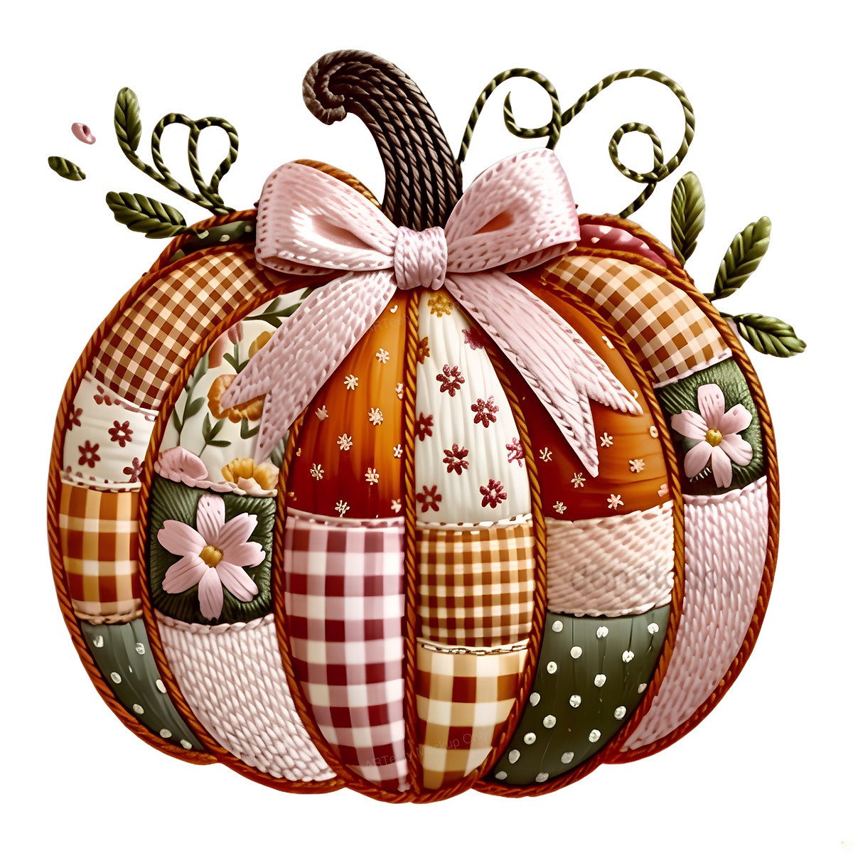 DTF Heat Transfer Iron On Sticker Heat Transfer Designs Ready to Press Patchwork Pumpkin with Floral Pattern for Fall Decorations Thanksgiving Iron On Heat Transfers Clearance - 1