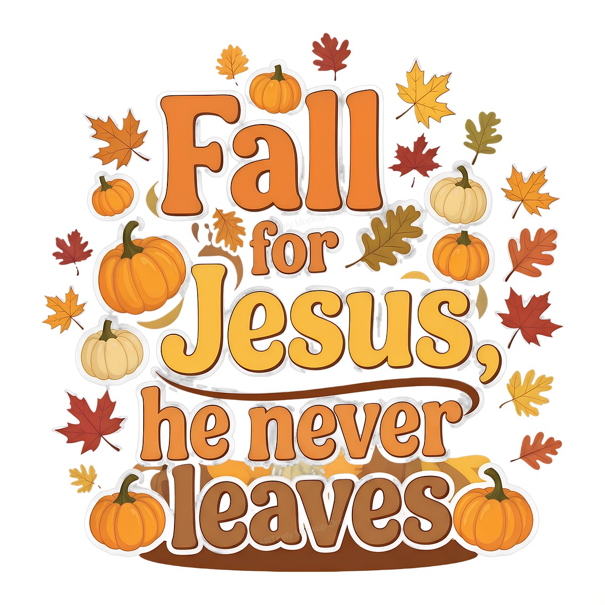 DTF Heat Transfer Iron On Sticker Heat Transfer Designs Ready to Press Fall for Jesus Pumpkins Leaves Theme for Thanksgiving Apparel Local Warehouse - 1