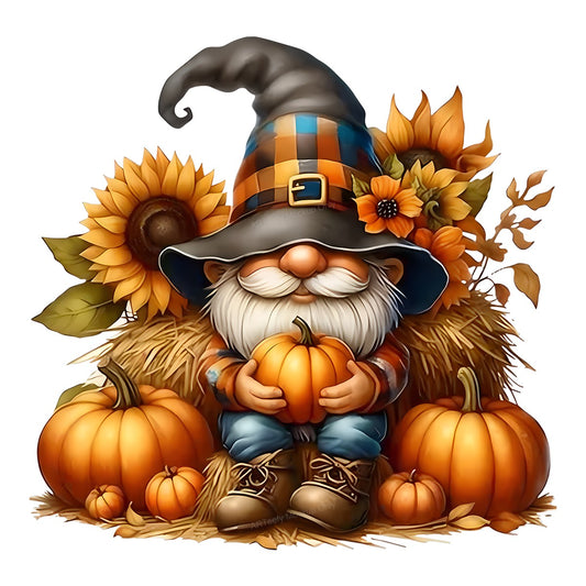 DTF Heat Transfer Iron On Sticker Heat Transfer Designs Ready to Press Autumn Gnome with Pumpkin Sunflower for Fall Decorations Local Warehouse - 1