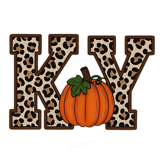 DTF Heat Transfer Iron On Sticker Iron On Transfers for T Shirts Leopard Print KY Pumpkin Fall Iron On Patches Local Warehouse Clearance - 1