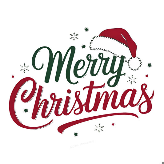 DTF Heat Transfer Iron On Sticker Heat Transfer Designs Ready to Press Merry Christmas Lettering with Santa Hat for Holiday Apparel Decorations Clearance - 1