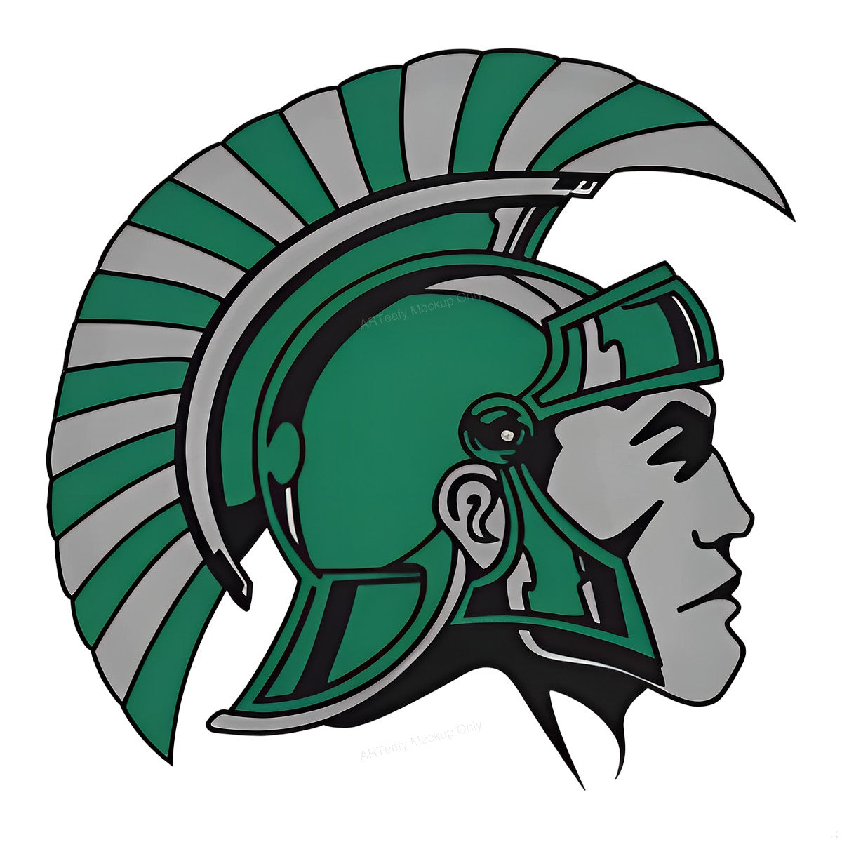 DTF Heat Transfer Iron On Sticker Iron On Transfers for T Shirts Green Spartan Helmet Design Sports Team Inspired Apparel Local Warehouse - 1