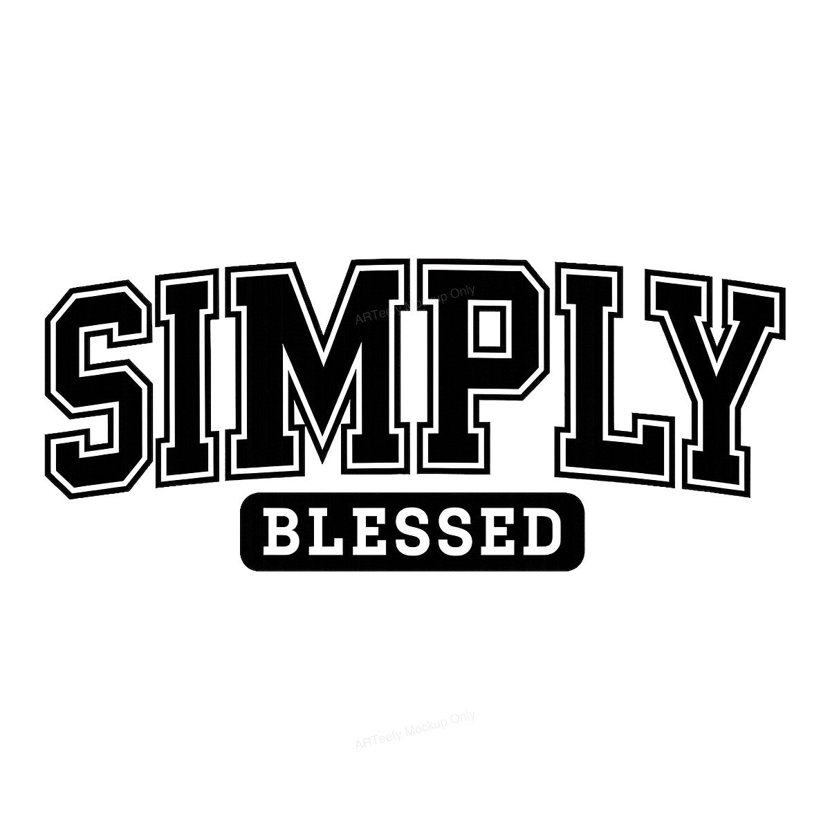 DTF Heat Transfer Iron On Sticker Iron On Transfers for T Shirts Simply Blessed Lettering Design for Inspirational Apparel Local Warehouse - 1