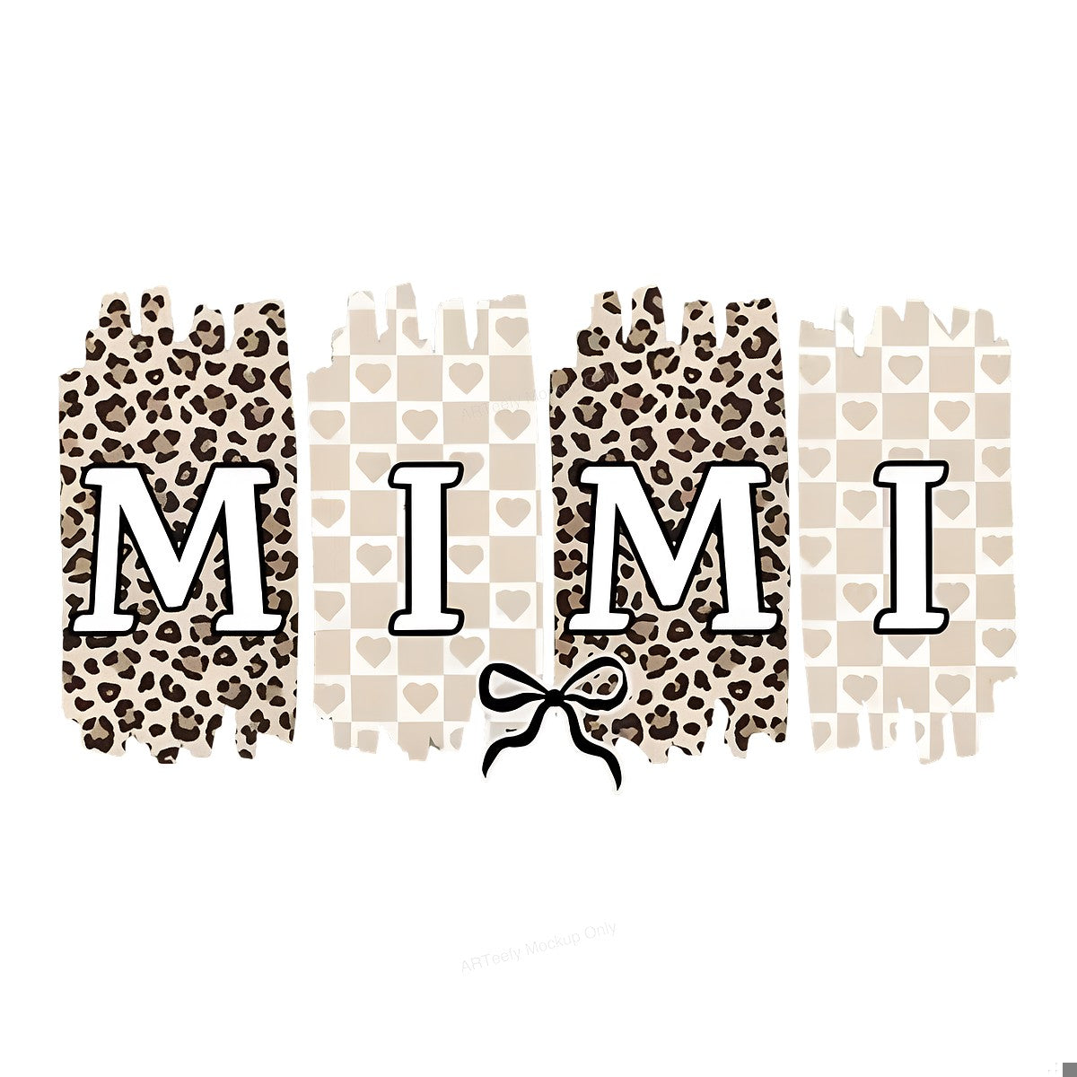 DTF Heat Transfer Iron On Sticker DTF Transfers Ready to Press Leopard Print MIMI Lettering for T Shirts Hoodies Local Warehouse - 1
